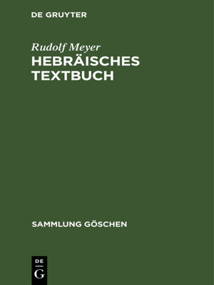 cover image of Hebräisches Textbuch
